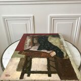 Oil painting on canvas Still life chair signed 50s