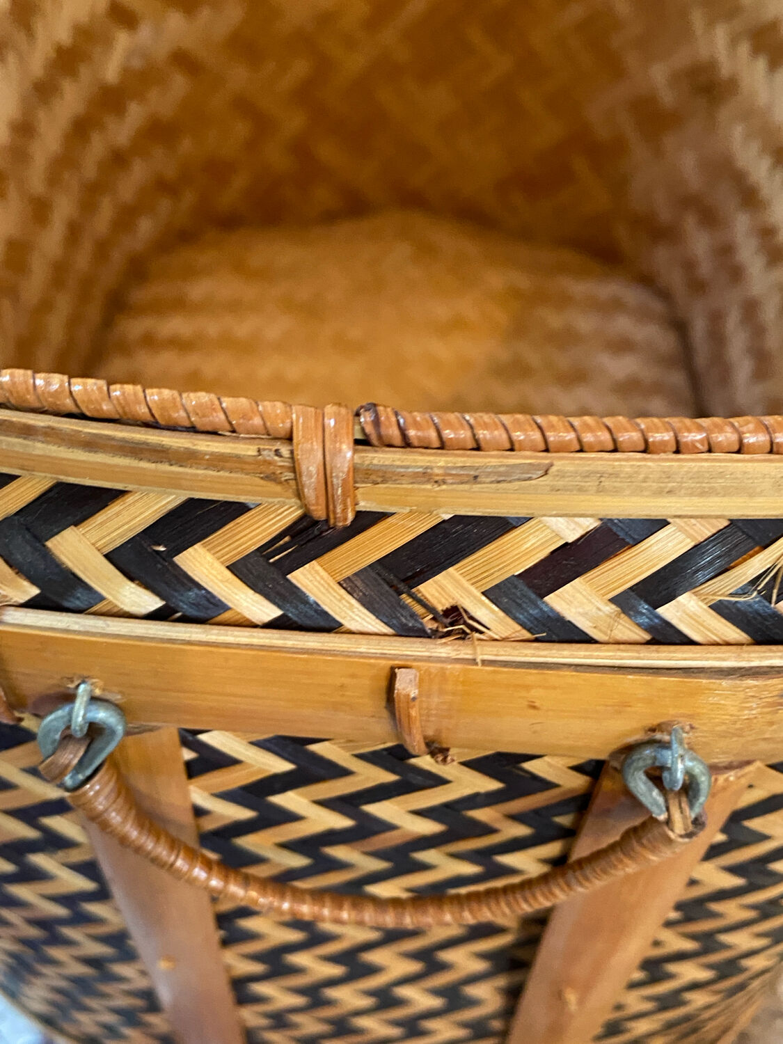 Woven bamboo storage chest
