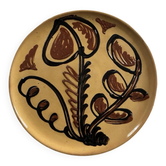 Large decorative abstract terracotta plate