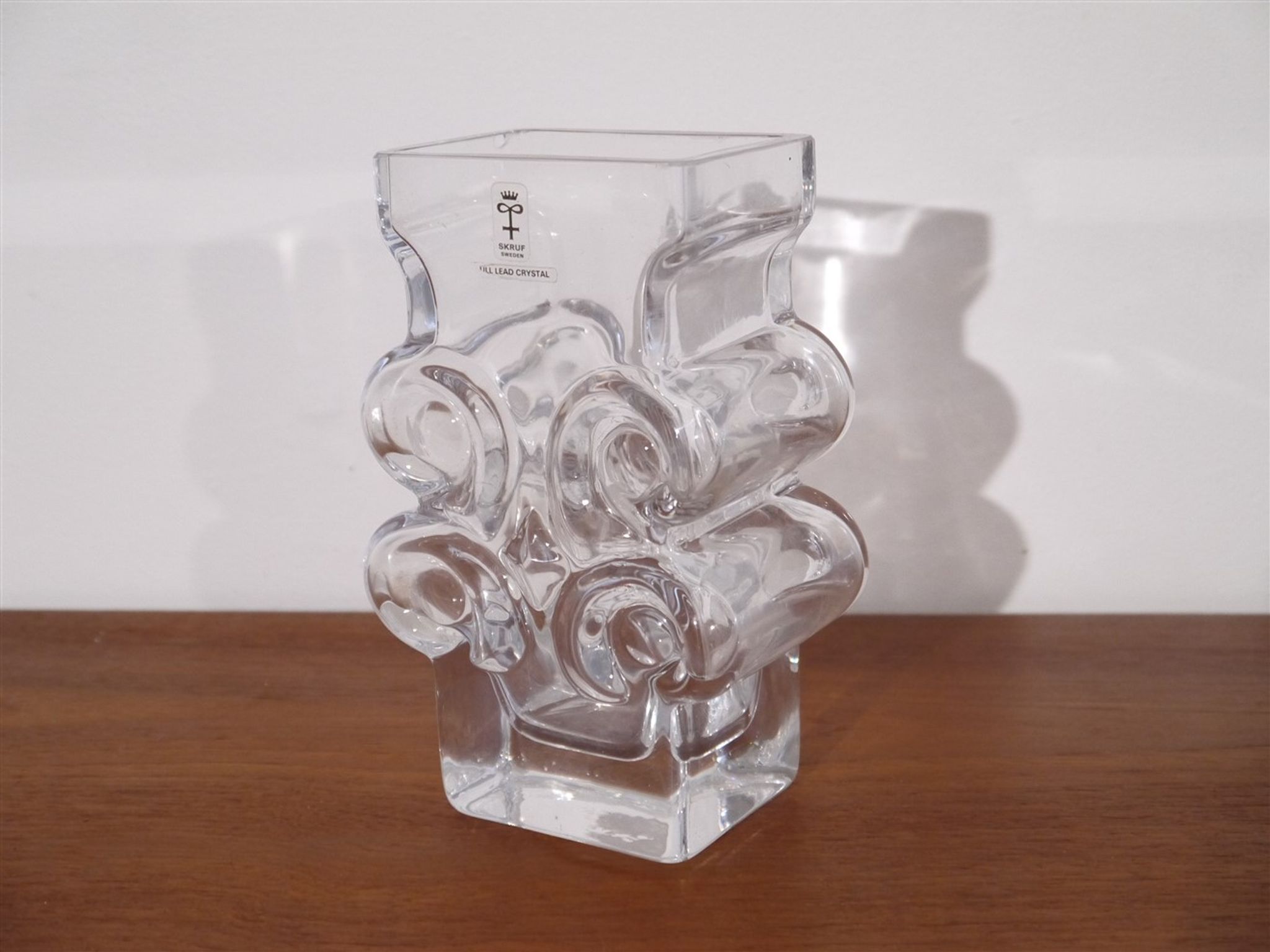 Vase en cristal de Lars Hellsten pour Skruf 1970