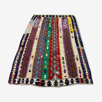 Tapis coloré vieux turc kilim  165x102 cm