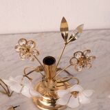 Set of 2 Murano Table Light White Flowers, 1970s