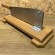 Antique bread cut, stainless steel blade, wooden base, vintage chic countryside