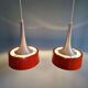 Pair of Scandinavian brushed aluminium pendants, 1960s