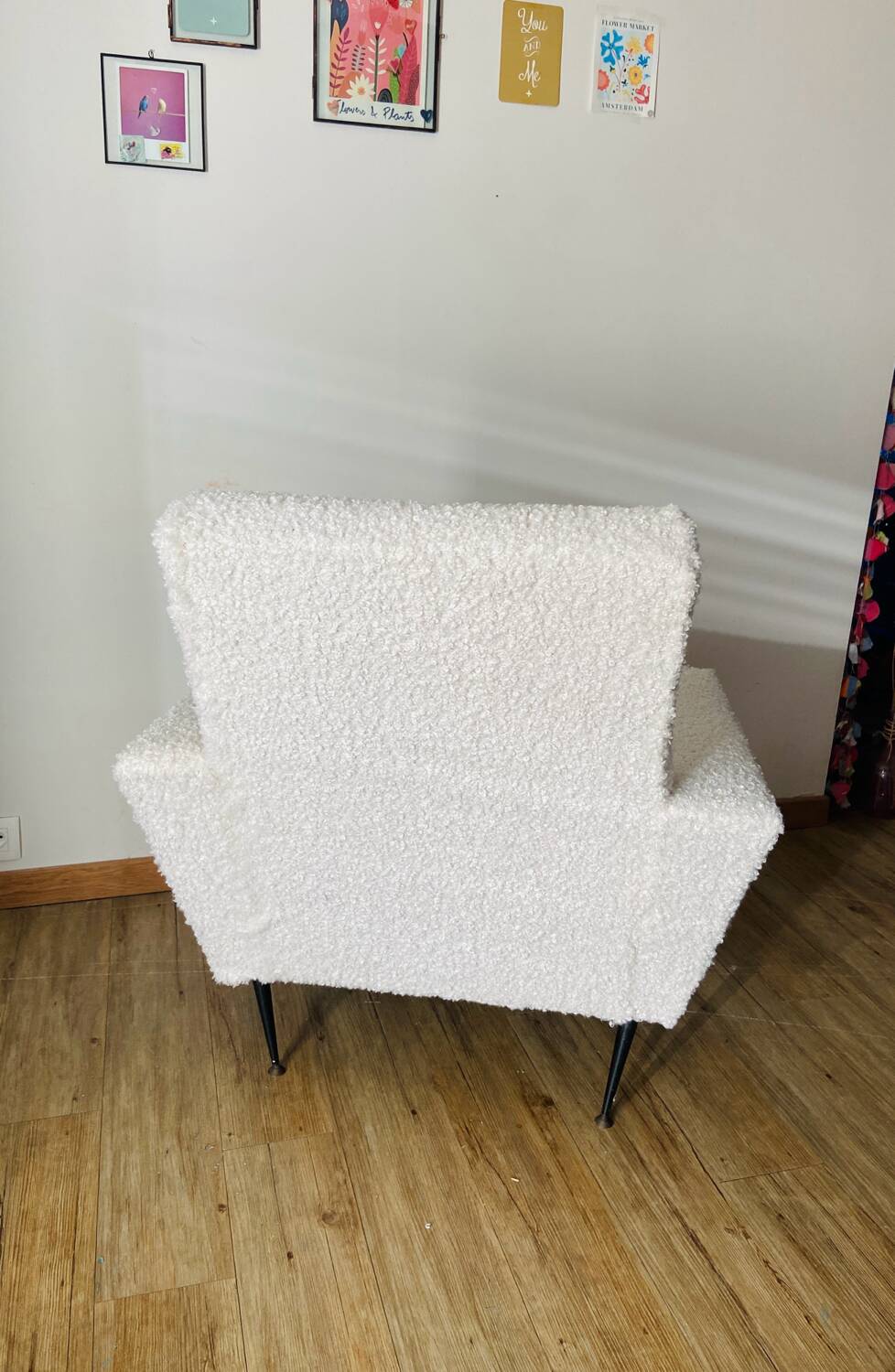 Fauteuil bouclette blanc