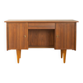 Classic freestanding desk from the 1950s, walnut veneer
