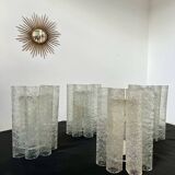 Set of 4 large doria wall lights in glazed glass design from the 60s vintage 3 lights