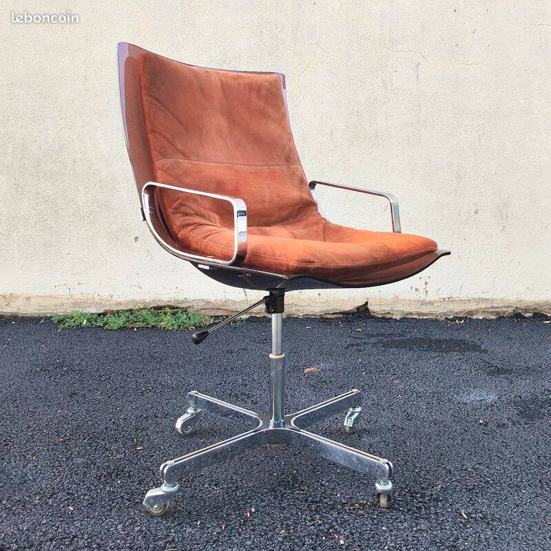 Fauteuil de bureau en plexiglas design Raphaël Raffel, 1970