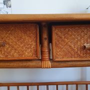 Bureau en rotin vintage