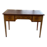 Louis XVI desk in solid wood and burgundy leather