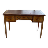 Bureau Louis XVI en bois massif et cuir bordeaux