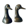 Pair of brass duck bookends