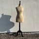 Antique mannequin in fabric and blackened wooden foot Stockman Paris Le Louvre