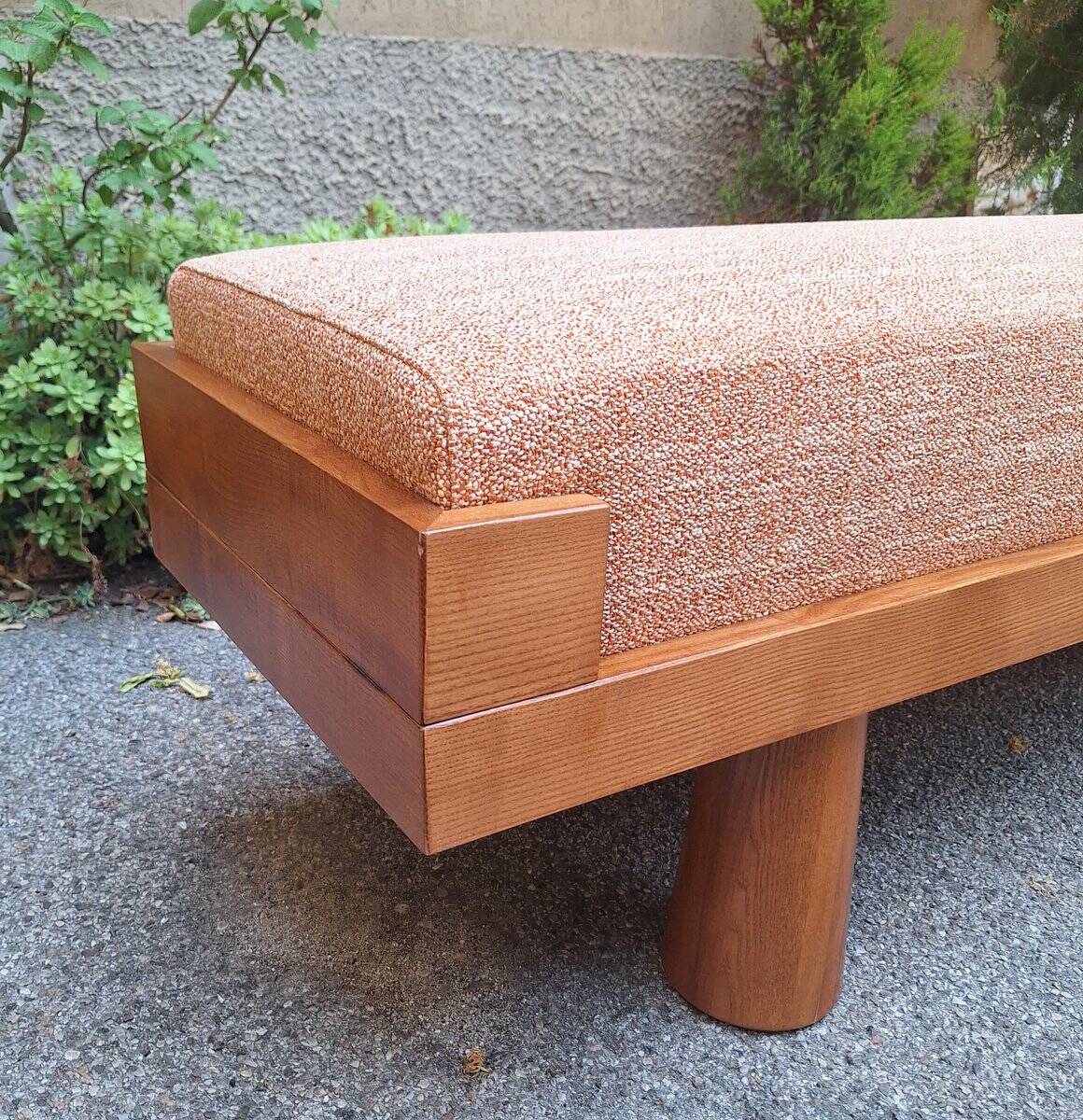 Bench with Conical Legs and Stain-Resistant Multi-Color Fabric from Artigianato Italiano, 2000s