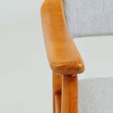 Vintage desk chair officer armchair light grey wool 1960