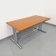 Vintage walnut and chrome metal desk from the 1970s.