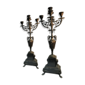 Paire de candélabres en bronze Napoléon III