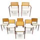 Set of 8 Danish Dining Chairs in Rosewood & Rattan attr. Niels Moller