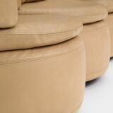 Vintage DS-800 “Biscuit” sofa by De Sede – beige leather 1970s