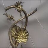 Antique bronze and brass mounted vase with engraved glassware