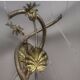 Antique bronze and brass mounted vase with engraved glassware