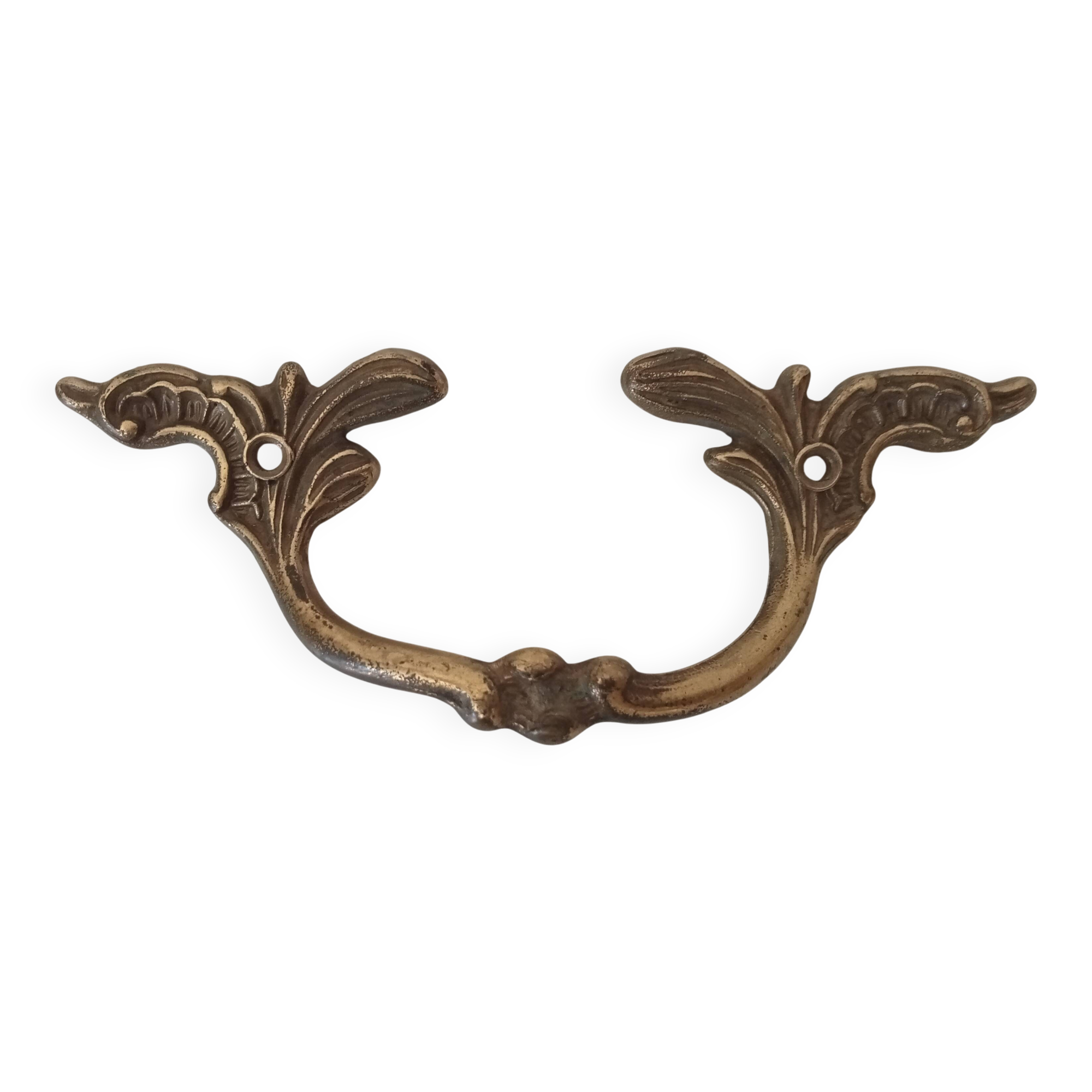 Antique drawer handle in gilded bronze