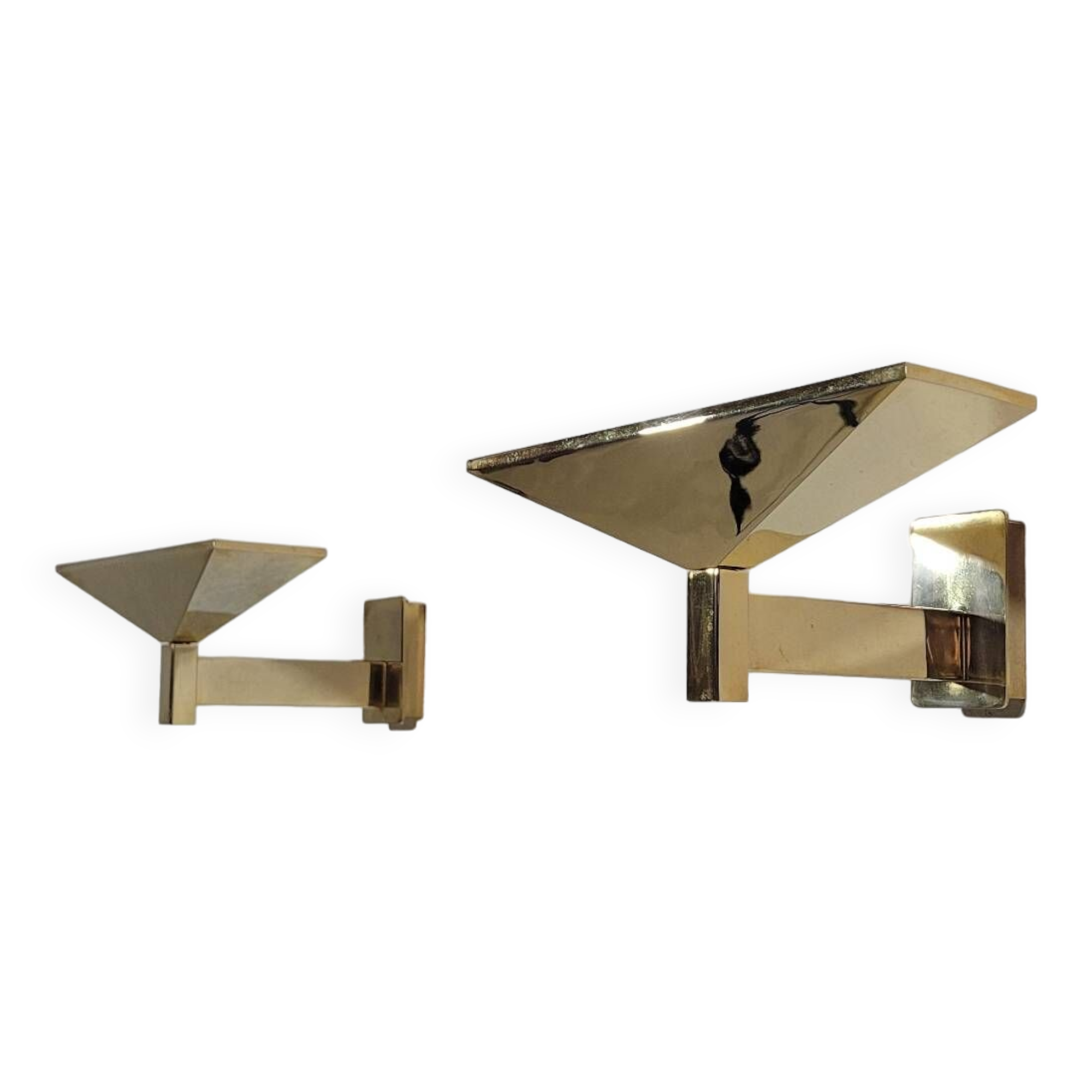 Paire d'appliques vintage en laiton Verre Lumiere