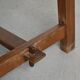 Mahogany dining table and benches, mountain work, France circa 1960