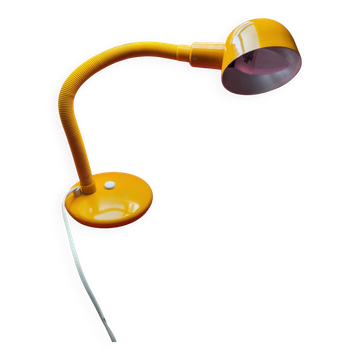 Vintage yellow desk lamp with flexible gooseneck - 1970s