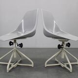 1960s Miroslav Navratil Pair of Fiberglass Chairs for Vertex, Czechoslovaki