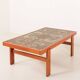 Ox Art extra large coffee table in teak and ceramic tiles, Denmark 1970s