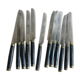 Twelve Ebony Bakelite Knives