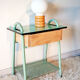 Boarding school bedside table year 50, water green