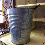 Pair of galvanized buckets basin garden bucket