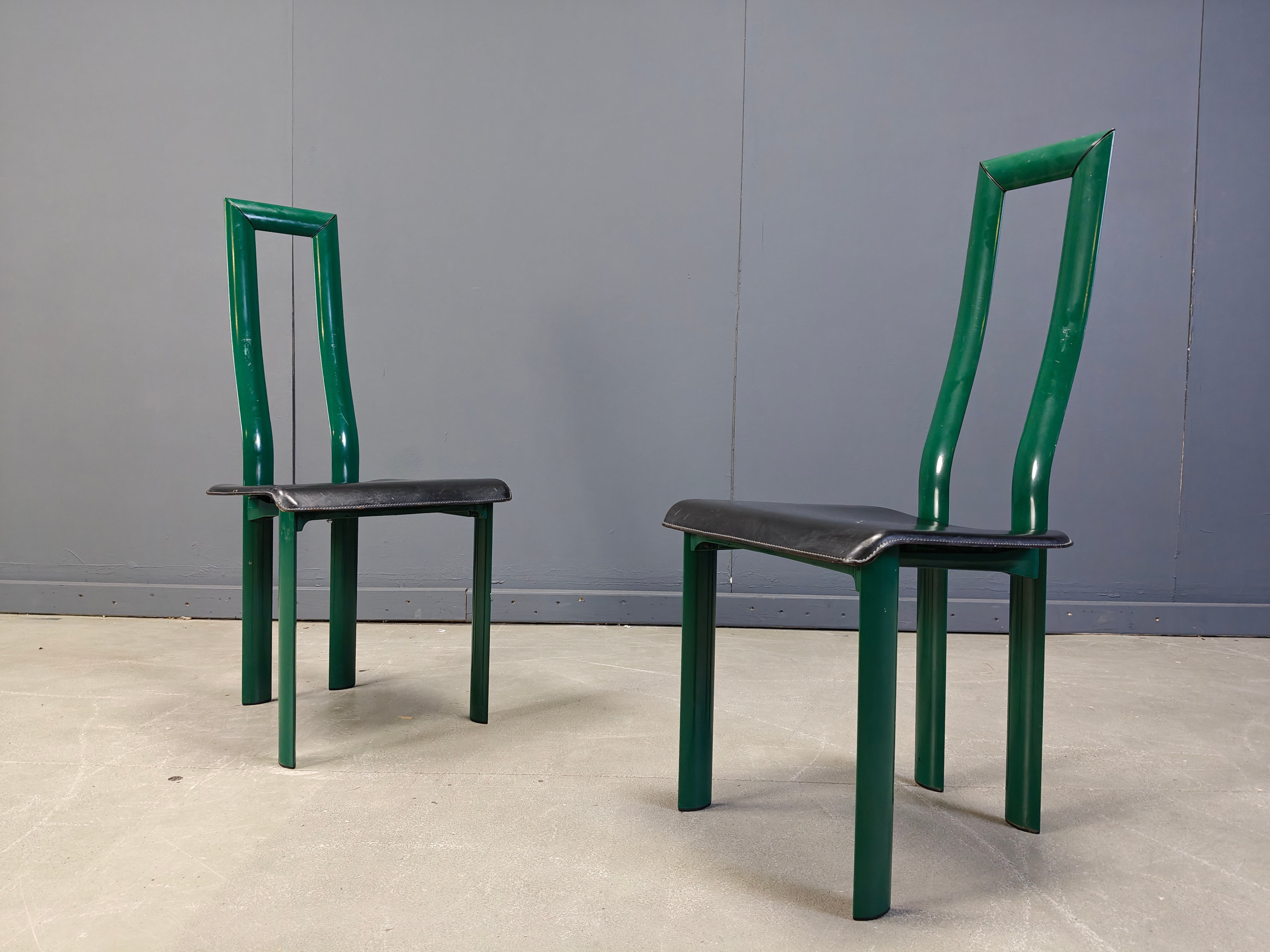Italian Model Regia dining chairs by Antonello Mosca for Ycami, 1980s