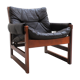 Scandinavian chocolate leather armchair