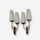 Pair of wall lamps in gilded metal and opaline style white glass
