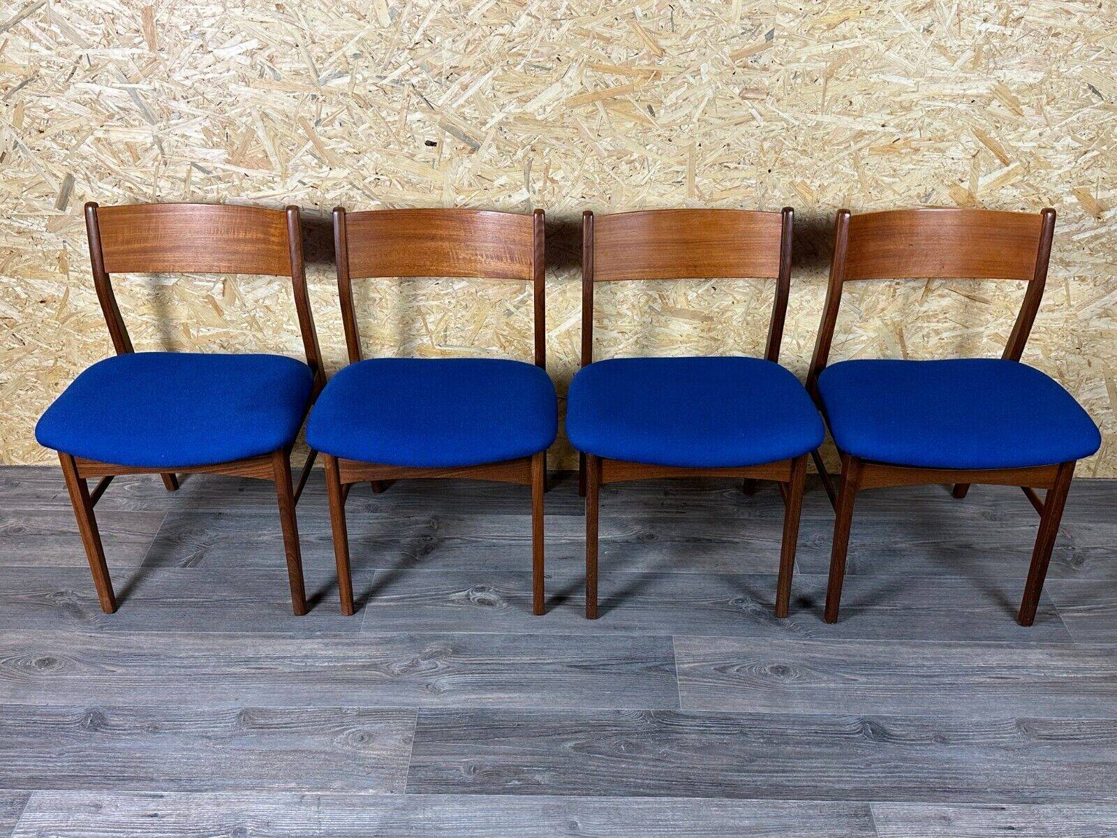 4x 60s 70s Teak Chair Dining Chair Danish Modern Design Denmark