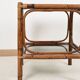 Bedside table or coffee table in bamboo and smoked glass, double top, 70s
