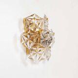 Polished brass and crystal glass wall lamp by Kinkeldey, Germany 1970’s