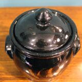 Vaso container, laccato black decorated in gold, France 1970s, in ottimo stato.