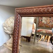 Bevelled mirror in moulded wood 39 x 33 cm