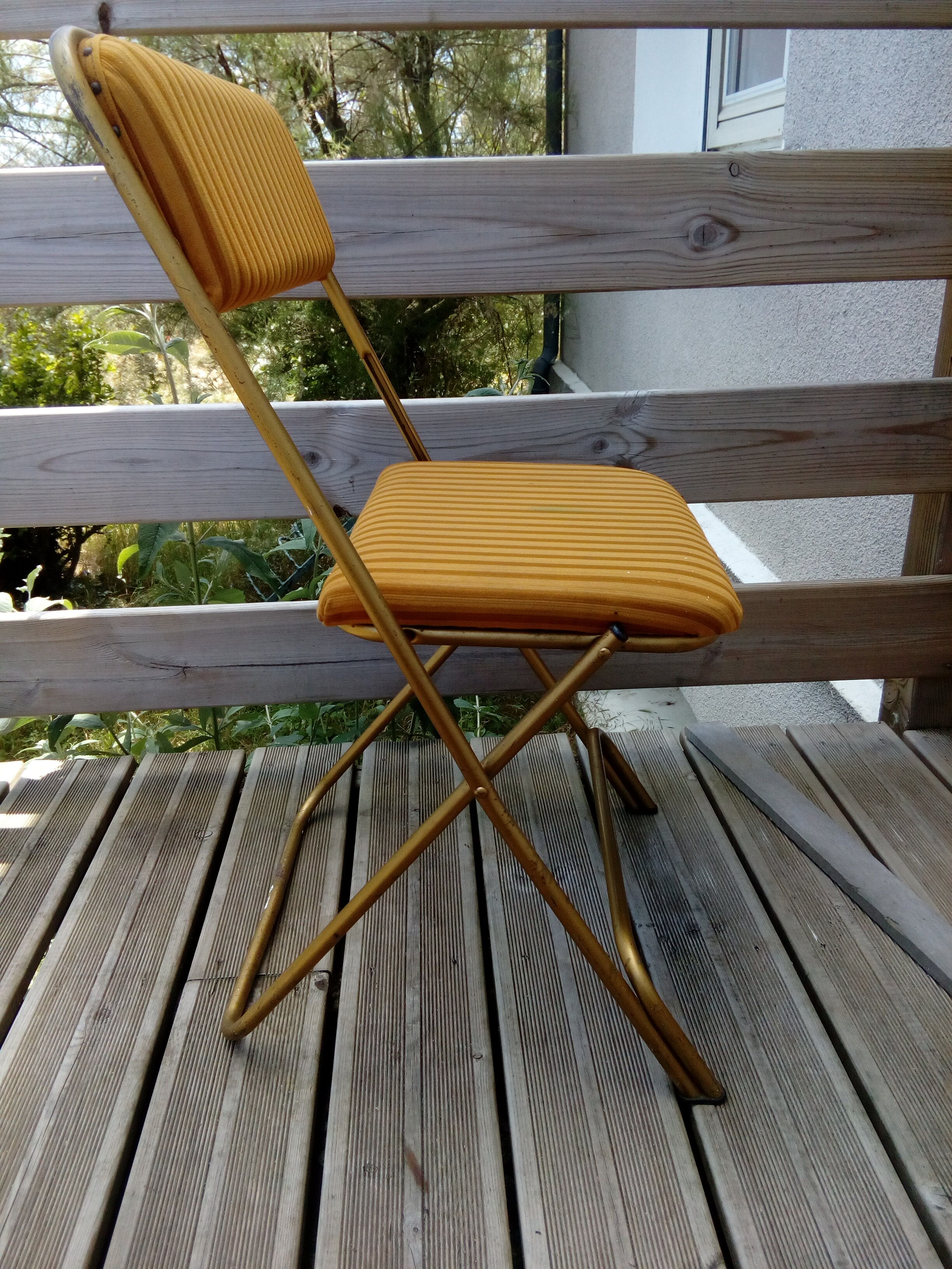 Pair of folding chairs Lafuma model Chantazur from before 1968