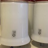 3 red and white Murano glass luminaires 1970s