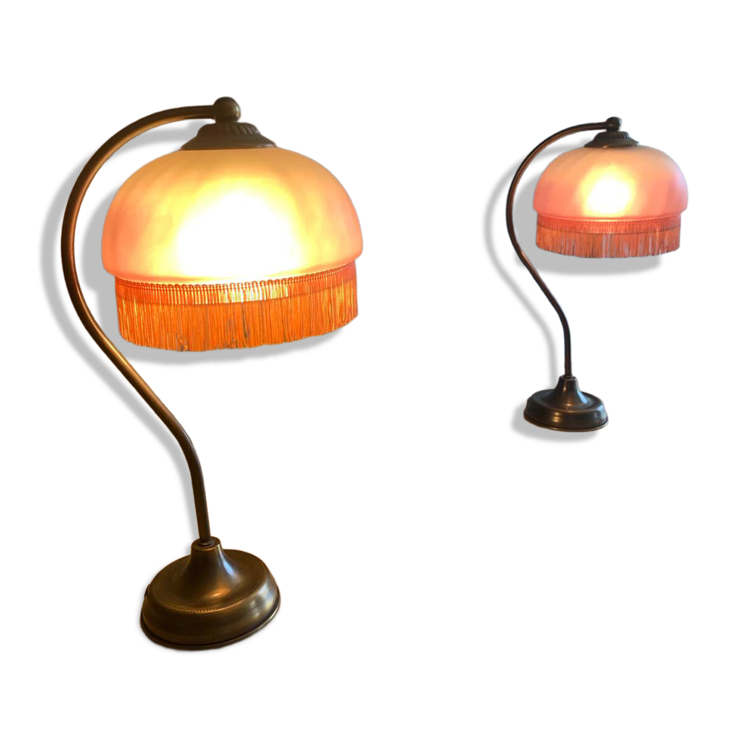 Art Deco Swan Neck Lamps