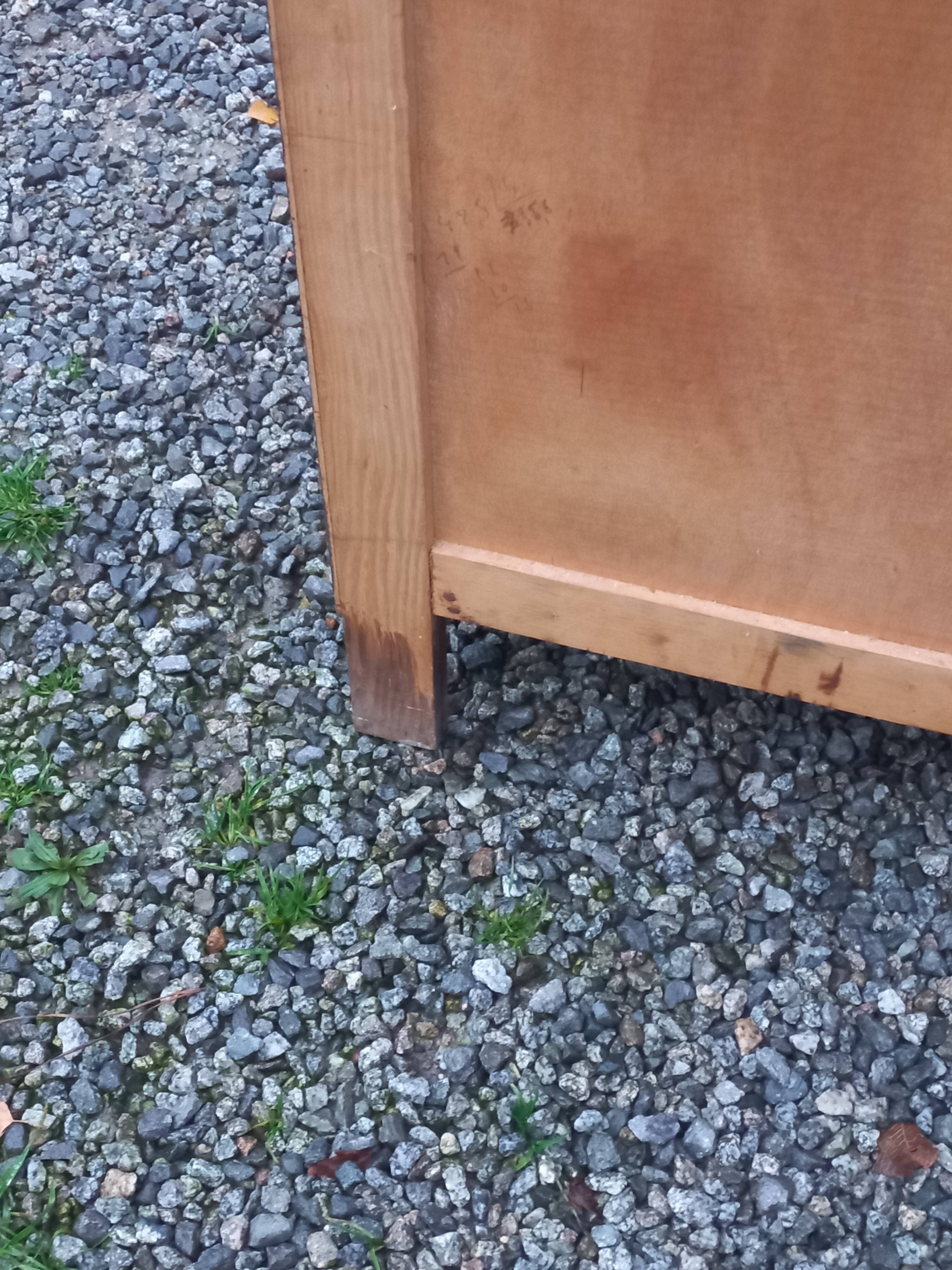 Commode en chêne pieds compas 4 tiroirs, 1950