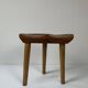 Tabouret vintage en bois tripode, France, 1960