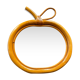 Miroir pomme en rotin & bambou 33x34cm