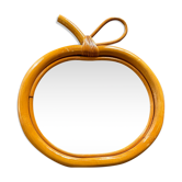 Miroir pomme en rotin & bambou 33x34cm