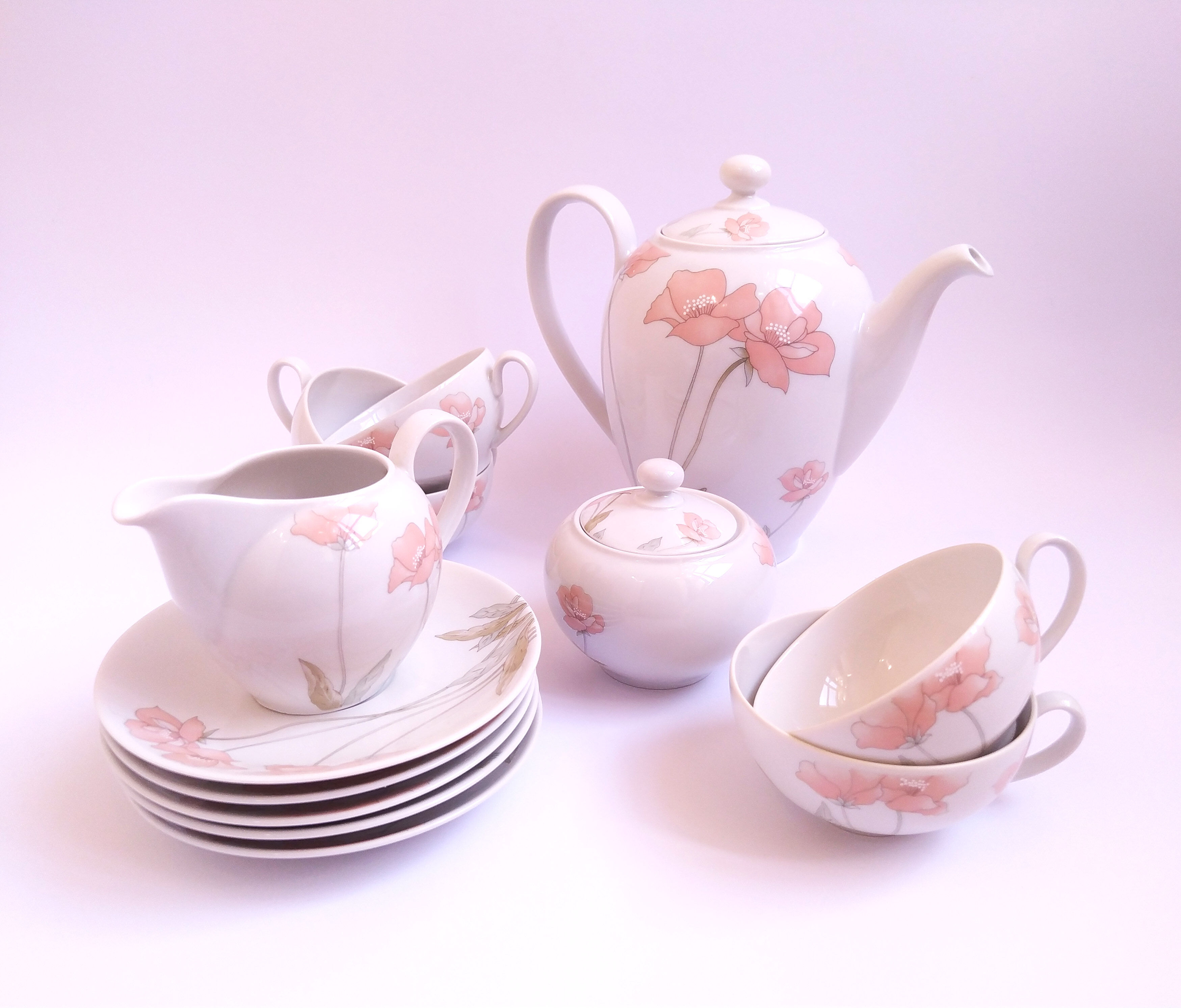 Service à café/thé vintage motif floral
